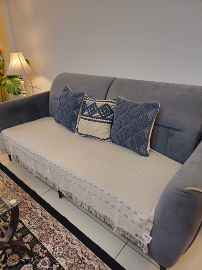 off white jute cotton sofa cover