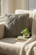 olive green tufted cushion