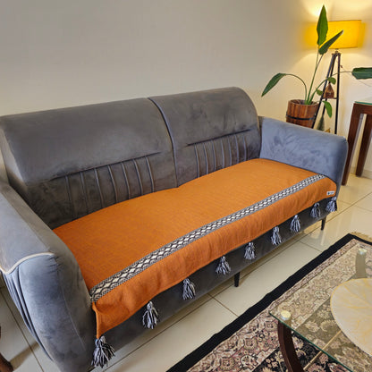 orange jute cotton sofa cover