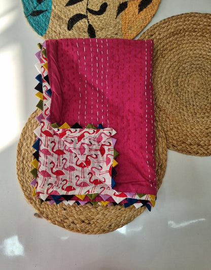 pink and white nursery bedding