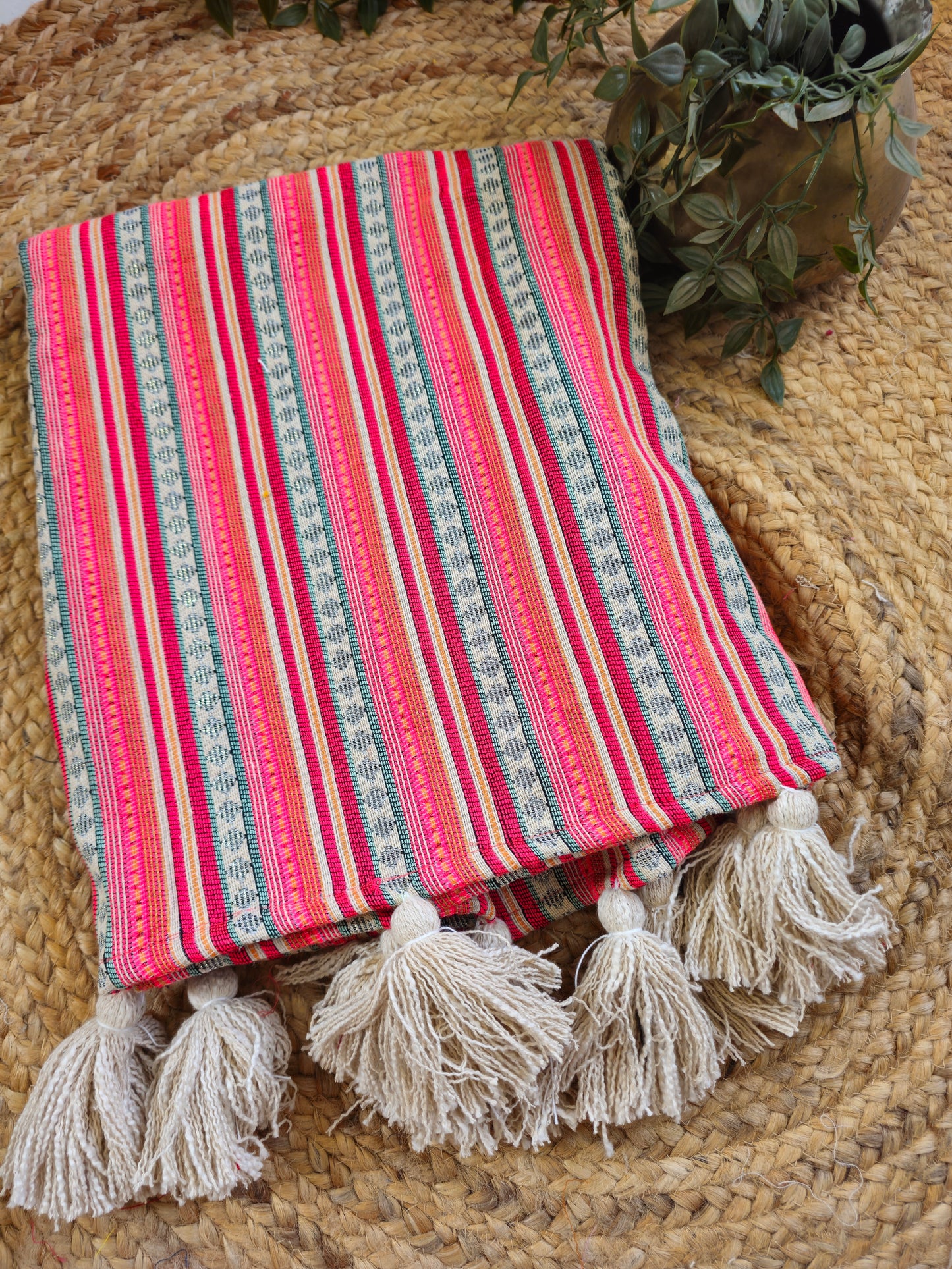 pink striped sofa cover