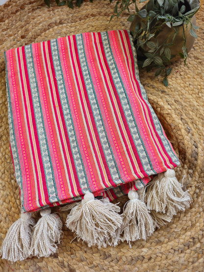 pink striped sofa cover