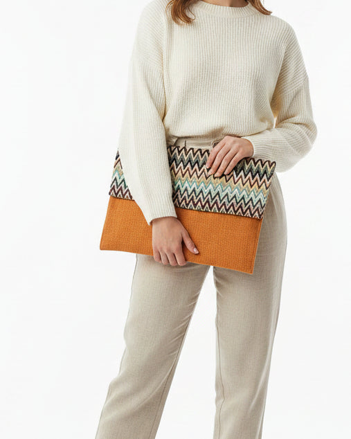 prism chevron handloom jute cotton padded laptop sleeve