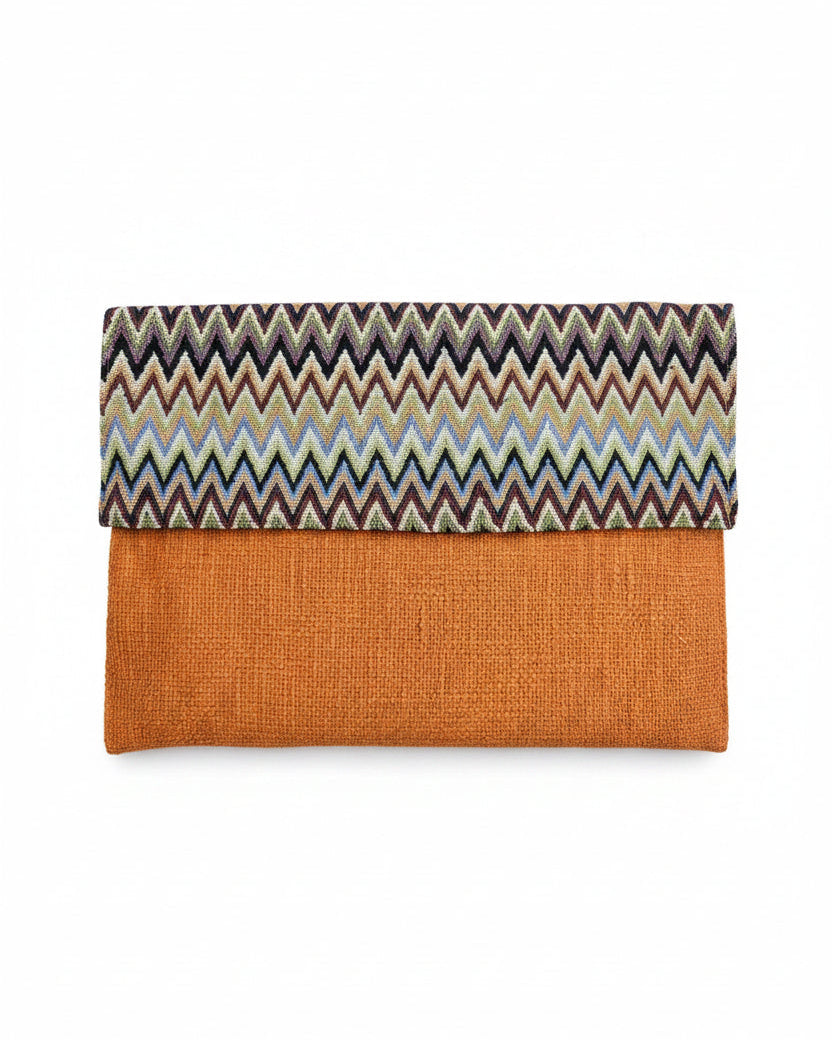 prism chevron handloom jute cotton padded laptop sleeve