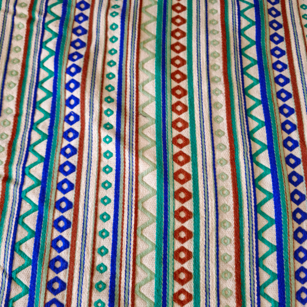 Striped Blue and Green Sofa Cover | Colourful & Stylish Design