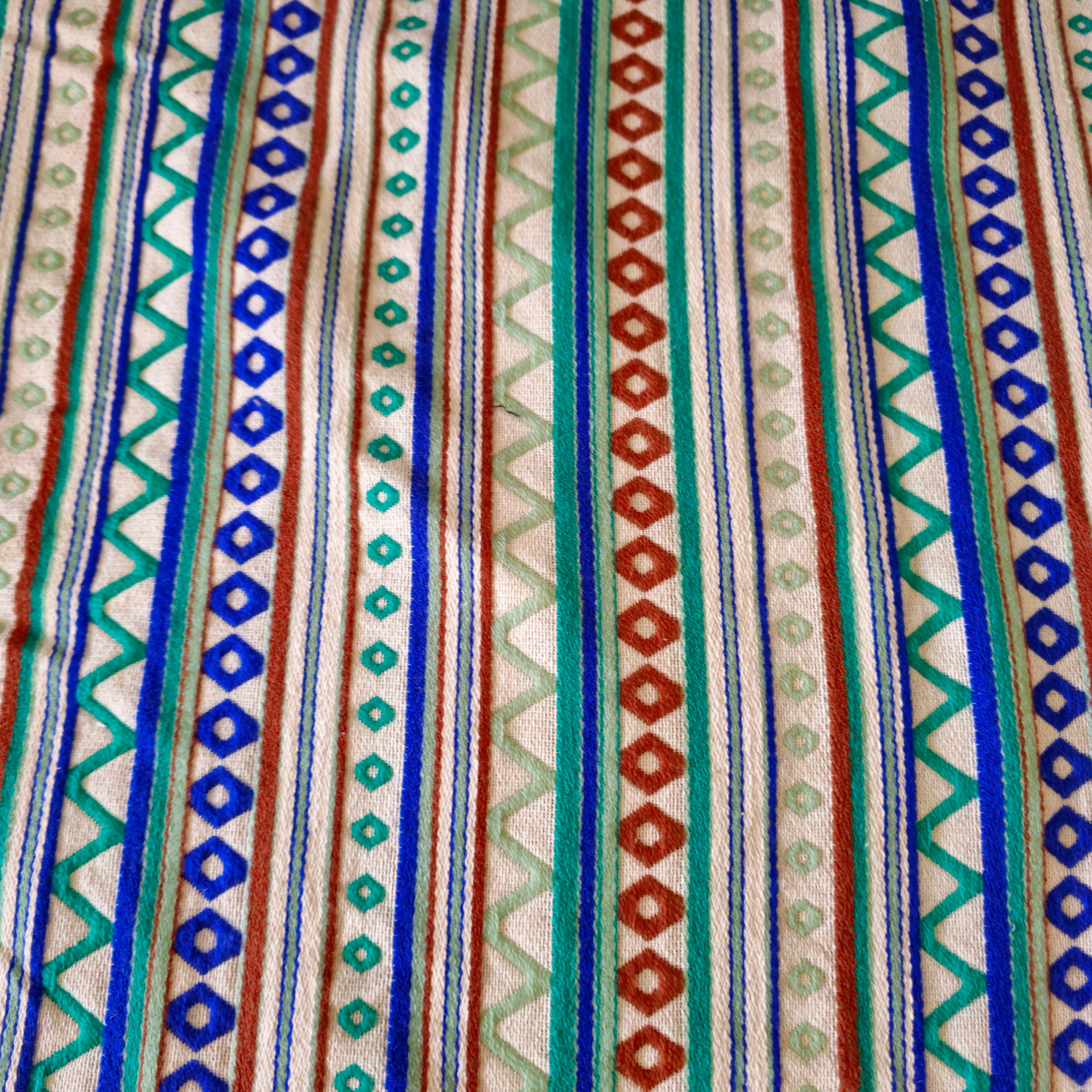 Striped Blue and Green Sofa Cover | Colourful & Stylish Design
