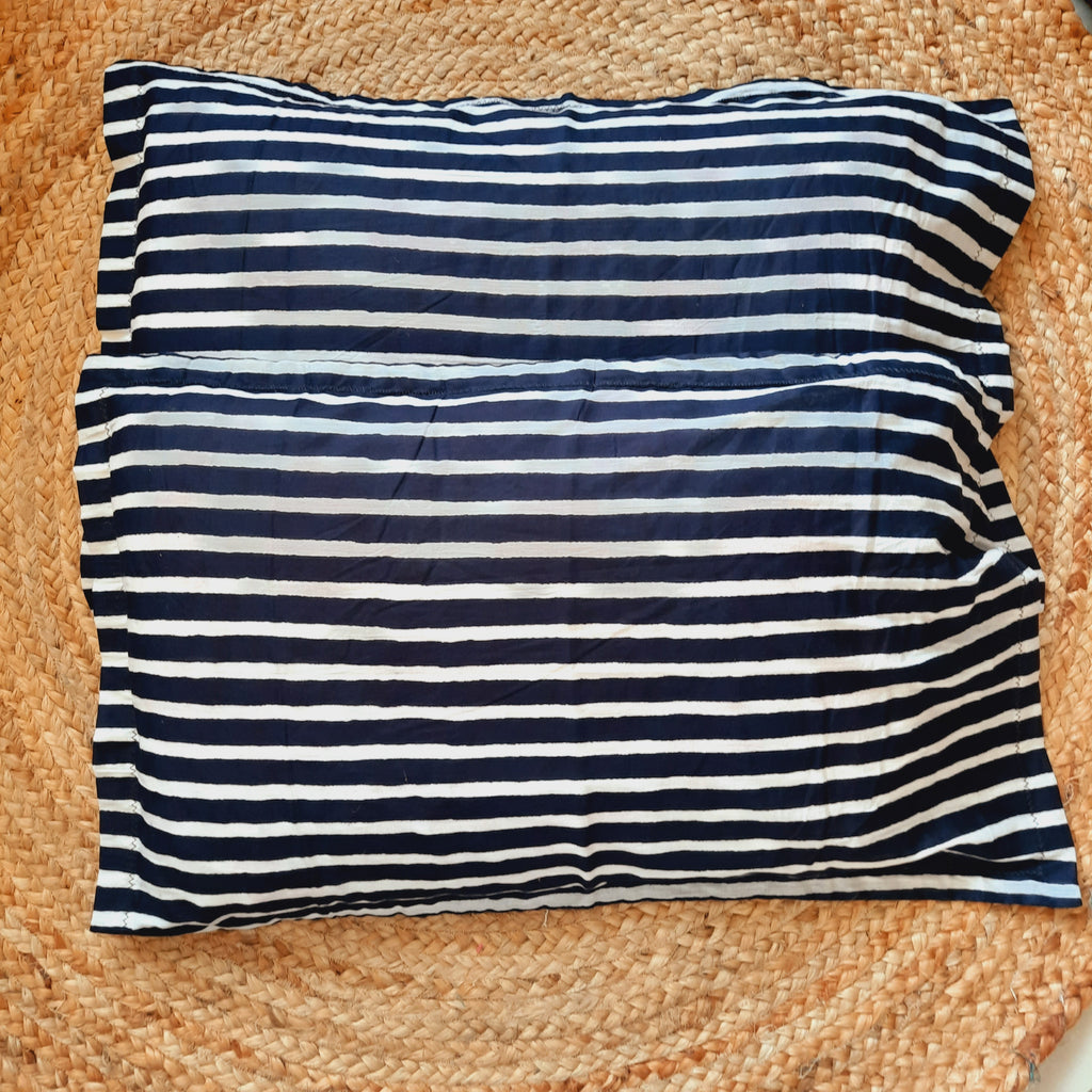 Blue and White Striped Pillow Cover Set of 2 | Stylish & Comfortable