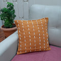 rust orange jute cotton cushion cover