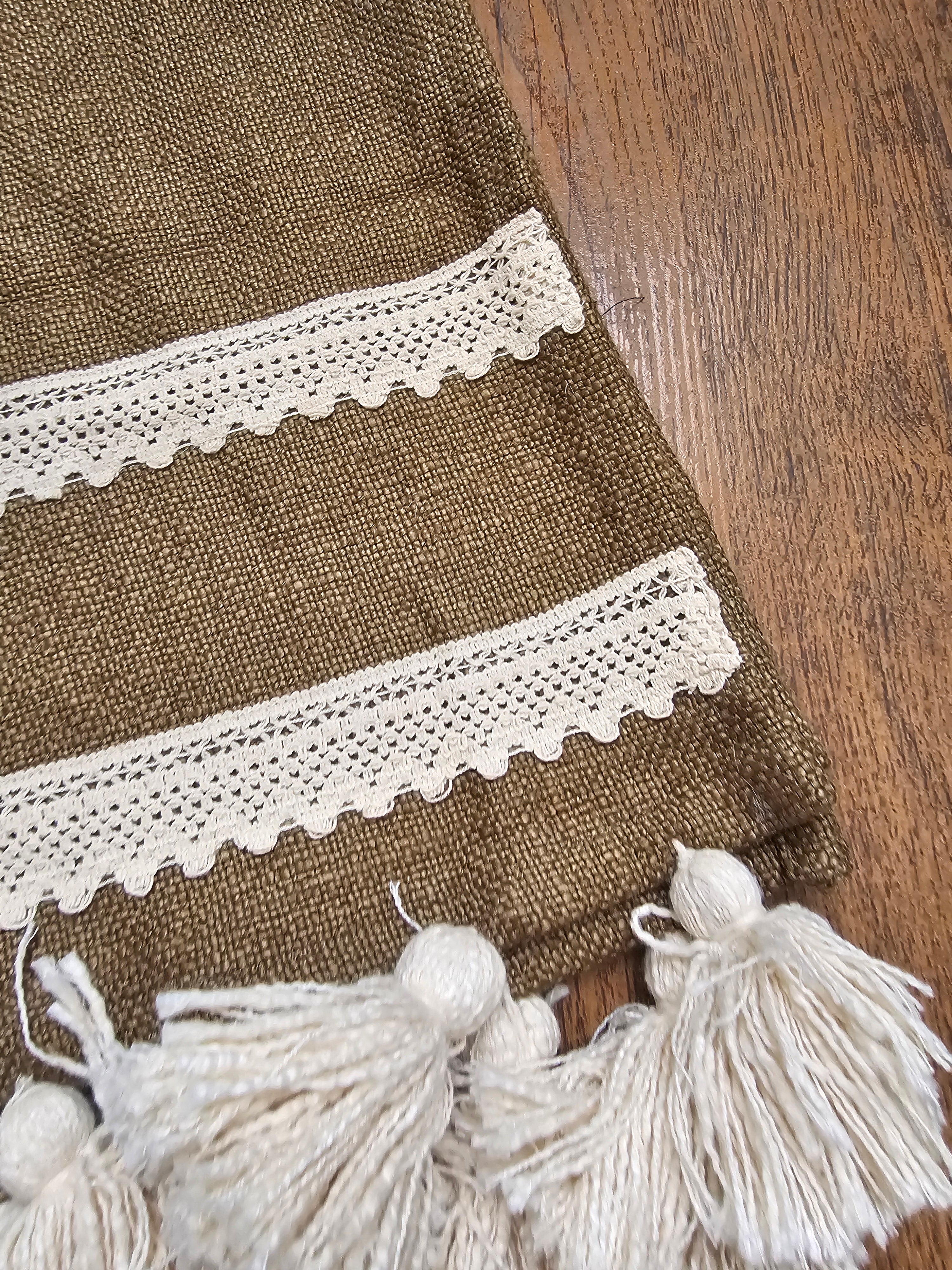 rustic dining table runner cotton