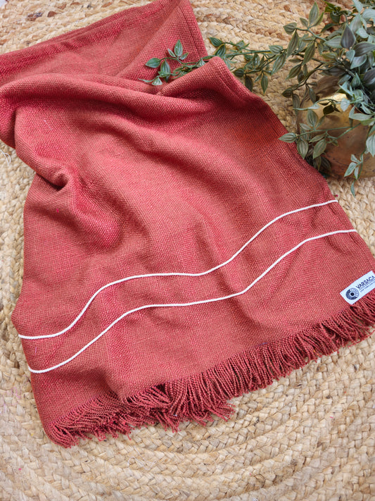 salmon red jute cotton cover