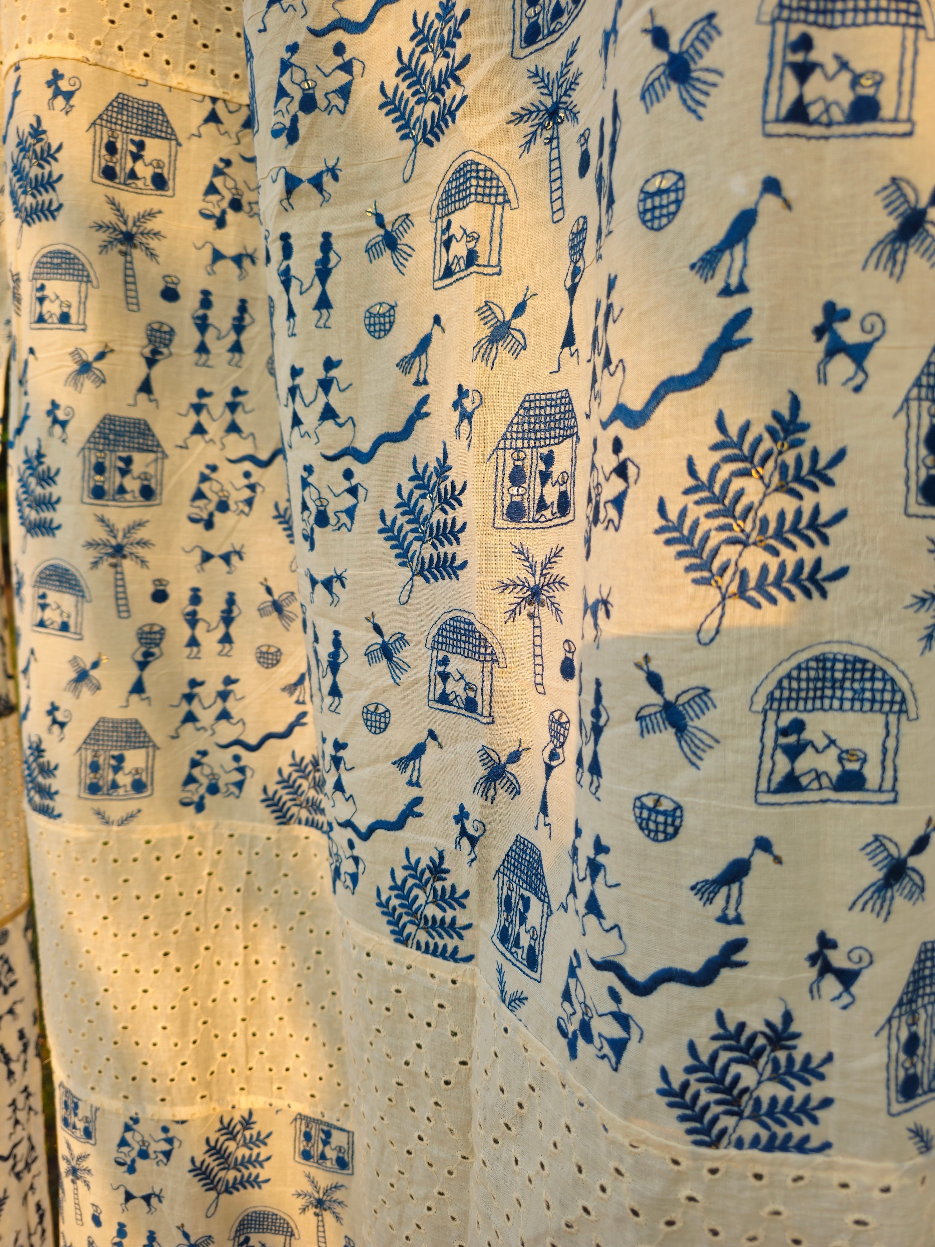 schiffli patch curtain