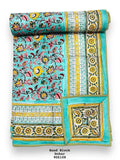 sea green and yellow reversible cotton dohar