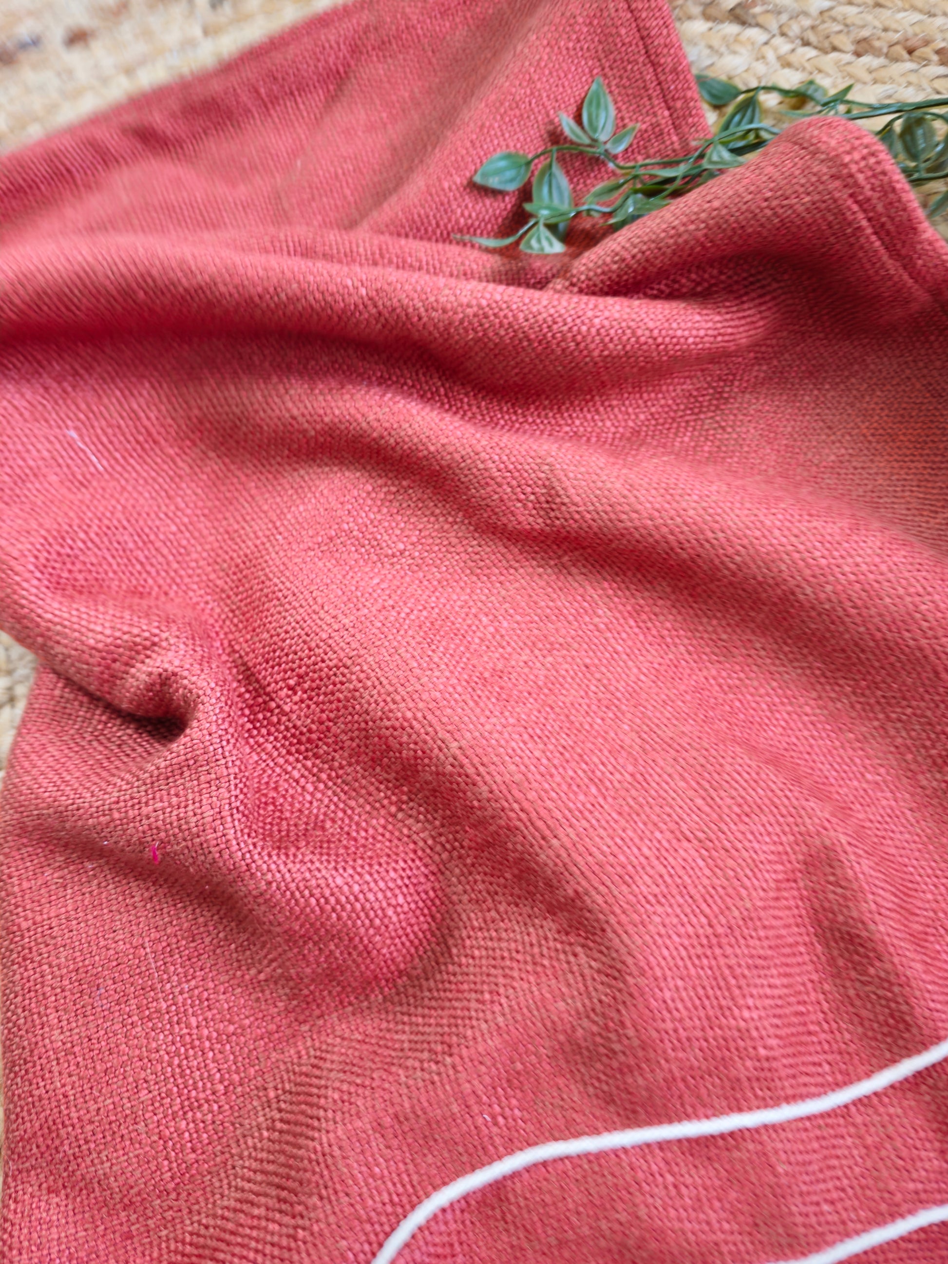 self fringe cotton throw