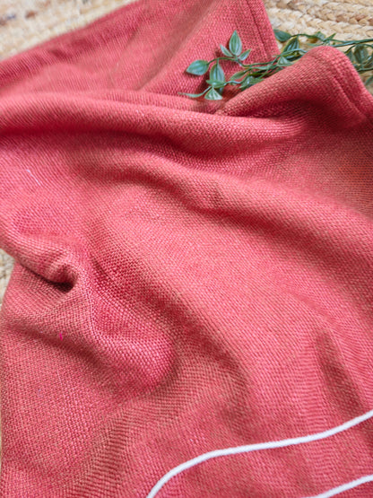 self fringe cotton throw