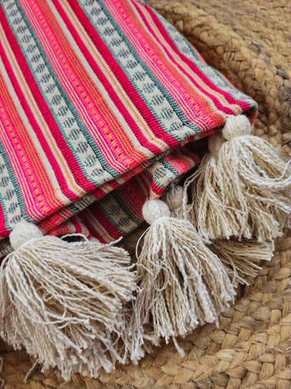 shimmery silver thread throw