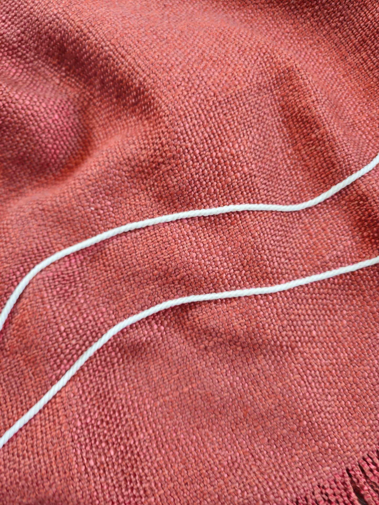 textured red sofa cover