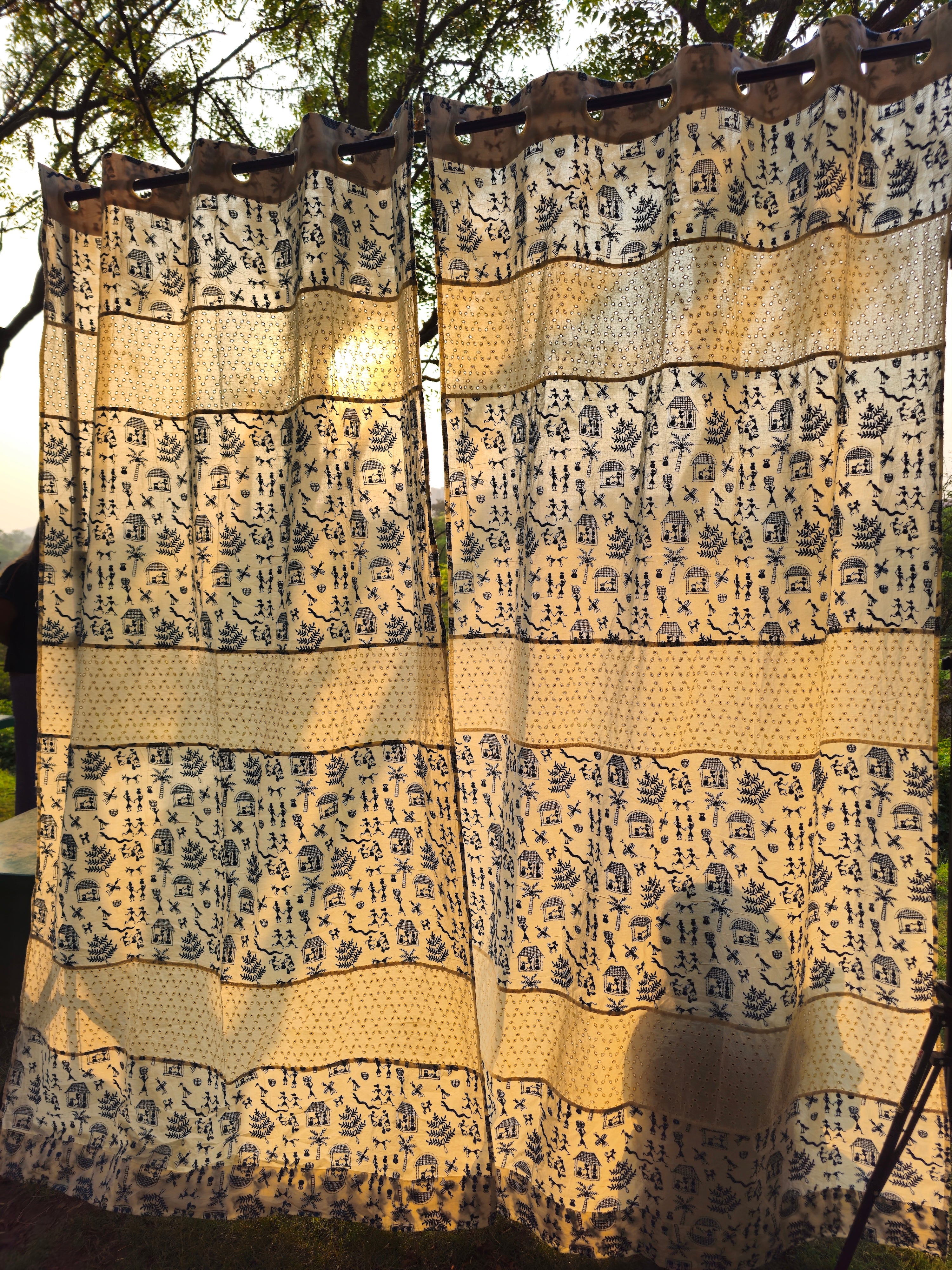 tribal embroidered sheer