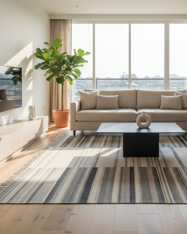 varsaca Scandi Minimalist Wool Rug