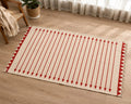 varsaca arrowhead linear red cream cotton rug