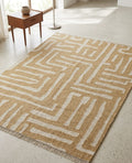 varsaca linear_maze honey camel_cotton rug