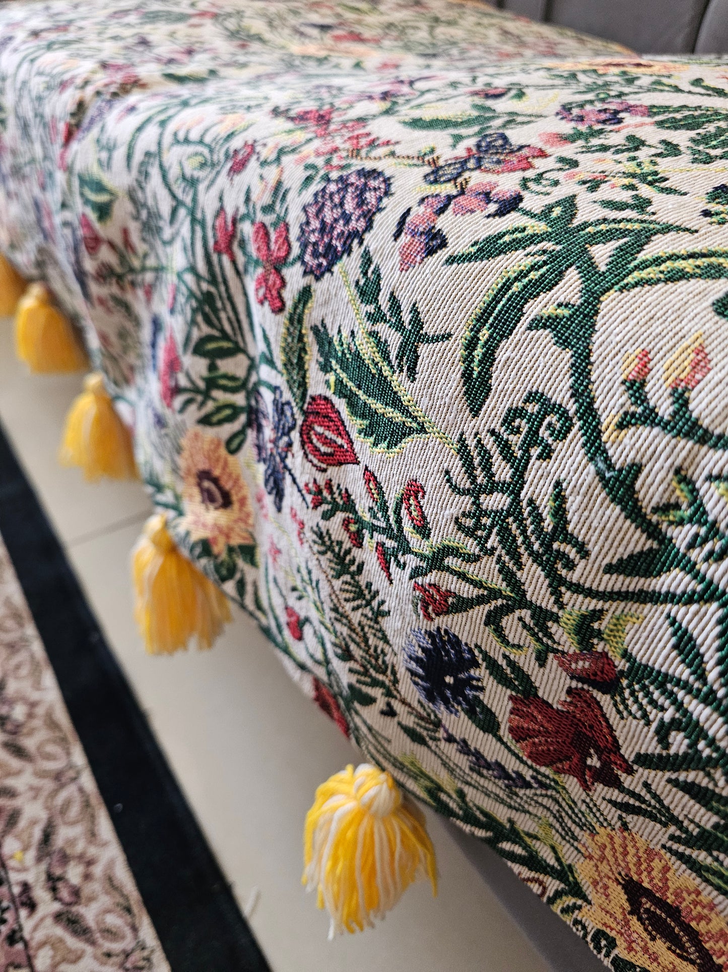 vintage floral throw