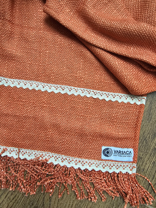 vintage lace table runner with tassels