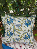 white Kantha cushion cover