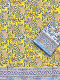 yellow and white reversible cotton dohar

